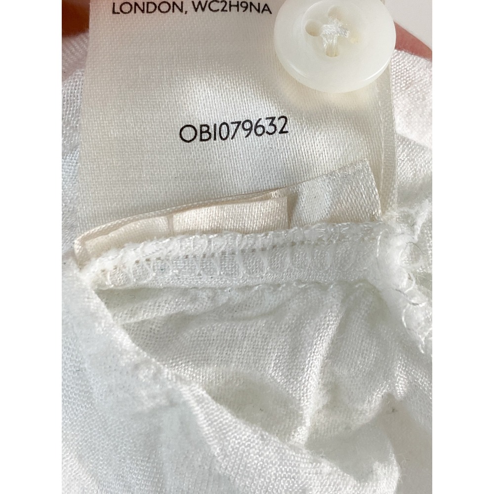 Anthropologie Pilcro Button Up Texture Shirt M/L White Coastal Clean Girl Cotton - Picture 8 of 9